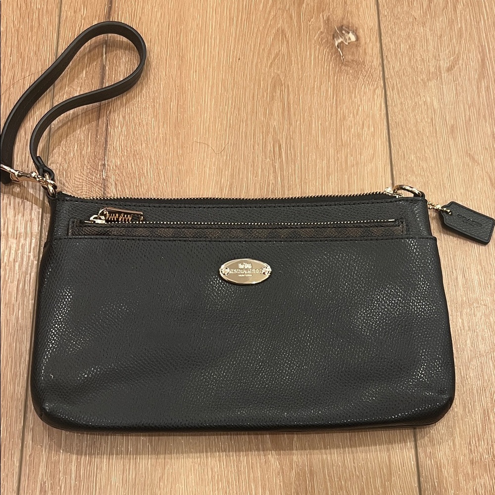 Coach Black Leather Wristlet